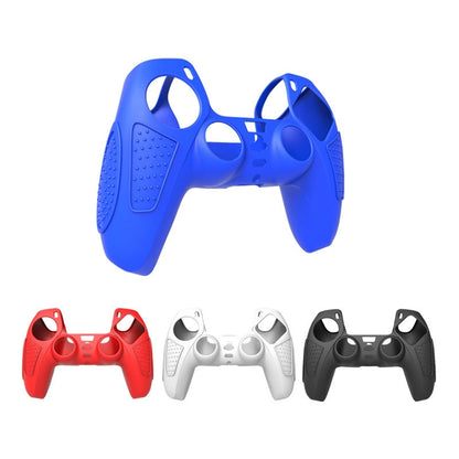 For PS5 Gamepad Silicone Protective Case Anti-Skid Soft Silicone Cover, Color: Blue+2 Hats - Cases by buy2fix | Online Shopping UK | buy2fix