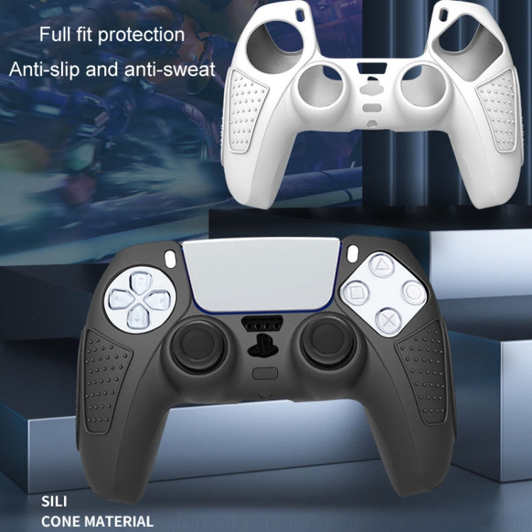For PS5 Gamepad Silicone Protective Case Anti-Skid Soft Silicone Cover, Color: Black+2 Hats - Cases by buy2fix | Online Shopping UK | buy2fix