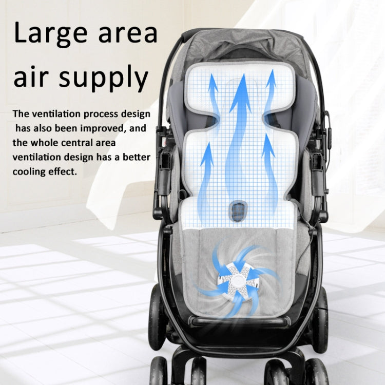 USB Powered Cooling Pad Baby Stroller Seat Cushion with Fan 3 Speed Adjustable Levels, Size: 36 x 88cm(Beige) - Strollers Accessories by buy2fix | Online Shopping UK | buy2fix