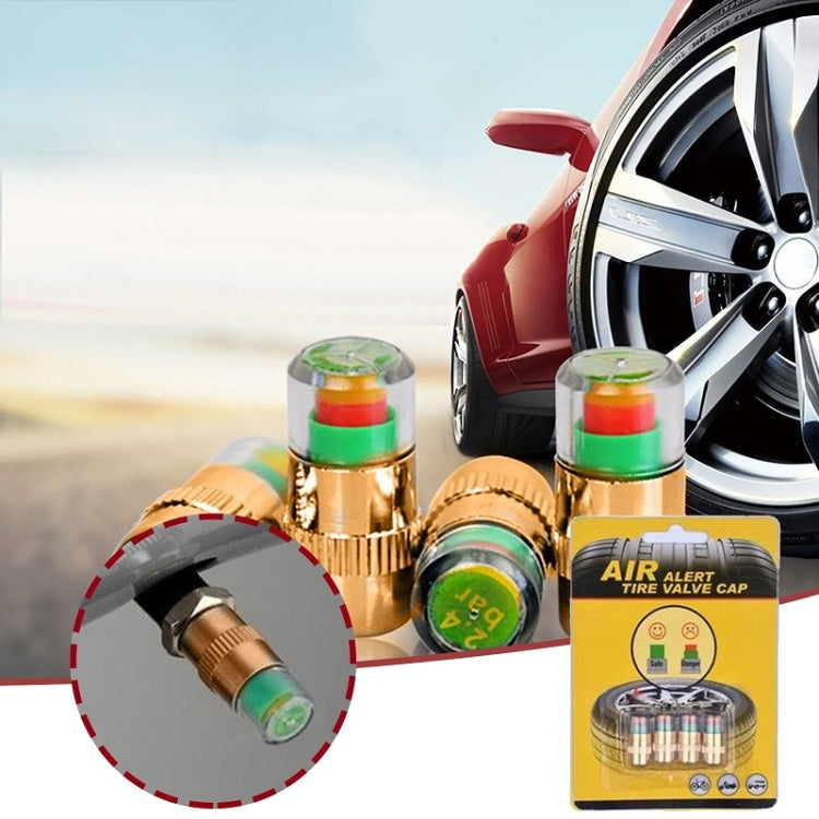 2.4BAR Vehicle Tire Pressure Monitoring Warning Cap, 规格: Brass Core - Tire Valve Caps by buy2fix | Online Shopping UK | buy2fix