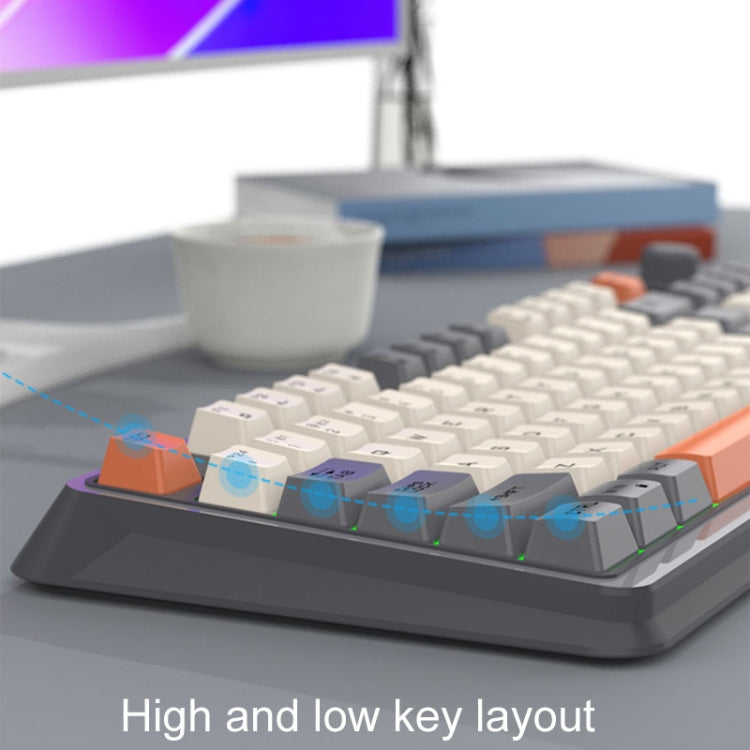 XUNSVFOX K94 Wireless Bluetooth Dual Mode Mechanical Keyboard Gaming Office Laptop Keyboard(Lake Blue) - Wireless Keyboard by XUNSVFOX | Online Shopping UK | buy2fix
