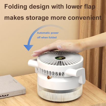 USB Charging Folding Desktop Spray Humidification Fan with Night Light(Green) - Electric Fans by buy2fix | Online Shopping UK | buy2fix