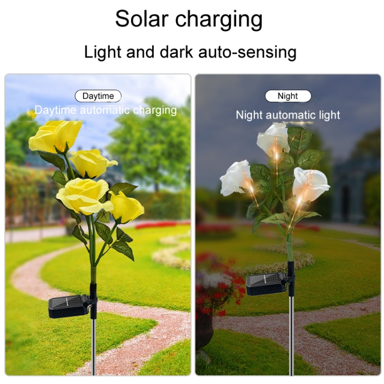 Solar Simulation Rose Flower Light Ground Insert Color Garden Lawn Lights(Random Color Delivery) - Solar Lights by buy2fix | Online Shopping UK | buy2fix