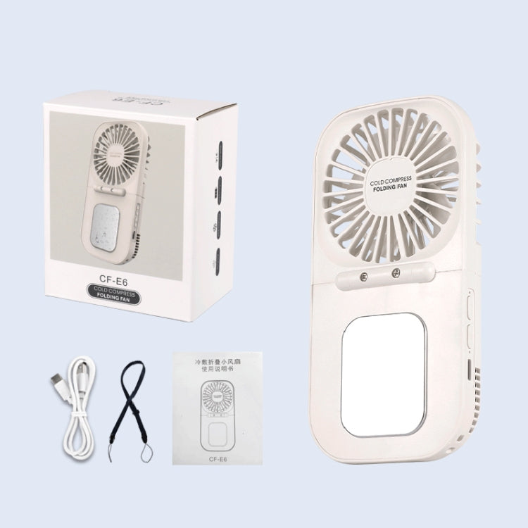 USB Charging Folding Outdoor Handheld Mini Cold Compress Fan Desktop Cooling Fan(White) - Electric Fans by buy2fix | Online Shopping UK | buy2fix