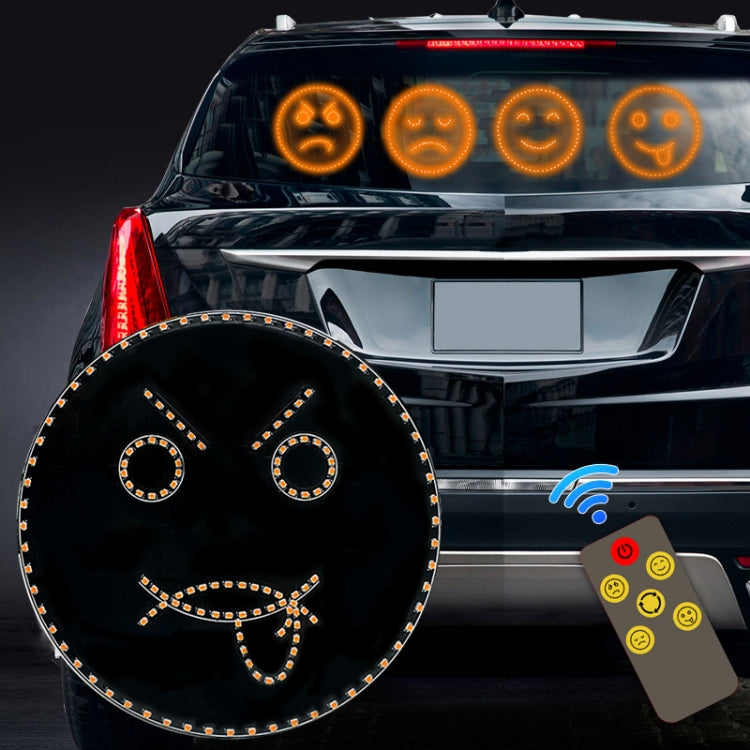 Car LED Funny Emoji Light Rear Windows Multifunctional Warning Smiley Light(Black) - Warning Lights by buy2fix | Online Shopping UK | buy2fix