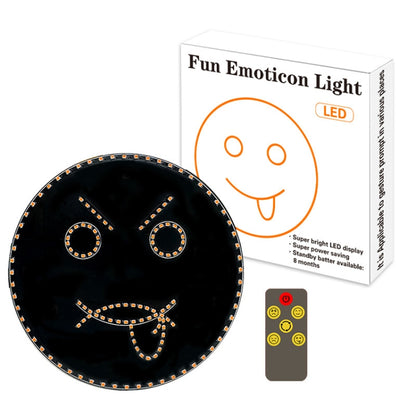 Car LED Funny Emoji Light Rear Windows Multifunctional Warning Smiley Light(Black) - Warning Lights by buy2fix | Online Shopping UK | buy2fix