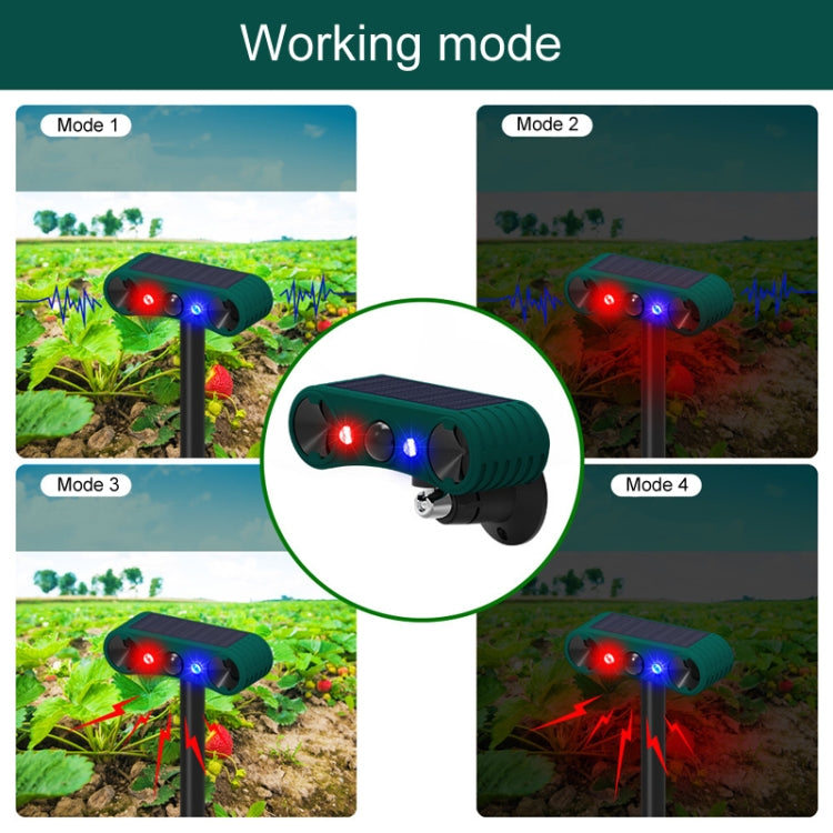 N911W Solar Powered Mouse Repeller Alarm Infrared Sensor Animal Repellent(Green) - Outdoor Insect Repellent by buy2fix | Online Shopping UK | buy2fix