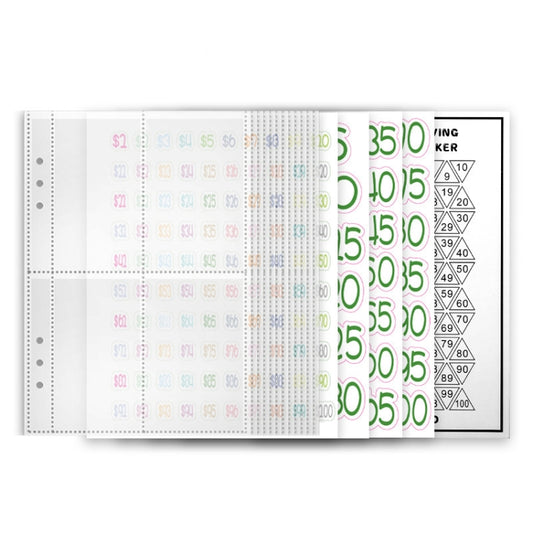 25sheets /Set A5 6 Holes Save Money Challenge Envelopes Replacement Inner Page, Spec: Set 3 - Notebooks by buy2fix | Online Shopping UK | buy2fix