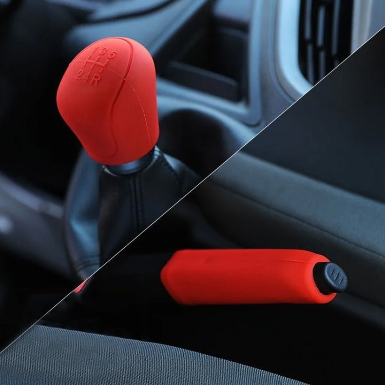 Automotive Silicone Manual Automatic Shift Lever Protective Cover, Size: Handbrake Blue - Shift Knob by buy2fix | Online Shopping UK | buy2fix