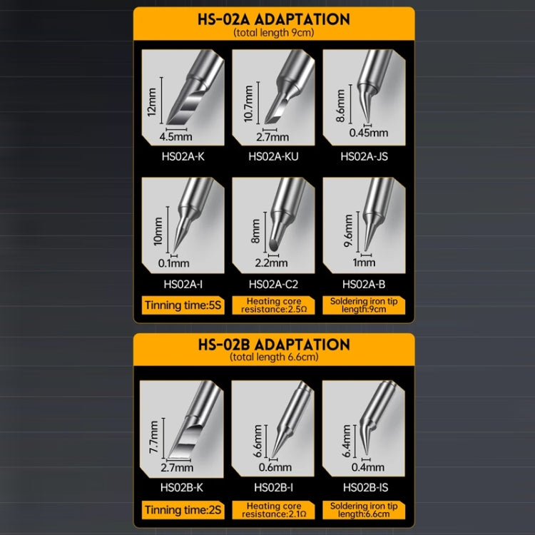 FNIRSI Portable Constant Temperature Soldering Iron Set, Model: HS-02A Standard-B Round Tip - Soldering Iron Set by FNIRSI | Online Shopping UK | buy2fix