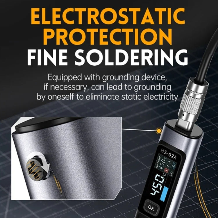 FNIRSI Portable Constant Temperature Soldering Iron Set, Model: HS-02B Upgrade K+C2C Line+100W US Plug+EU Adapter - Soldering Iron Set by FNIRSI | Online Shopping UK | buy2fix