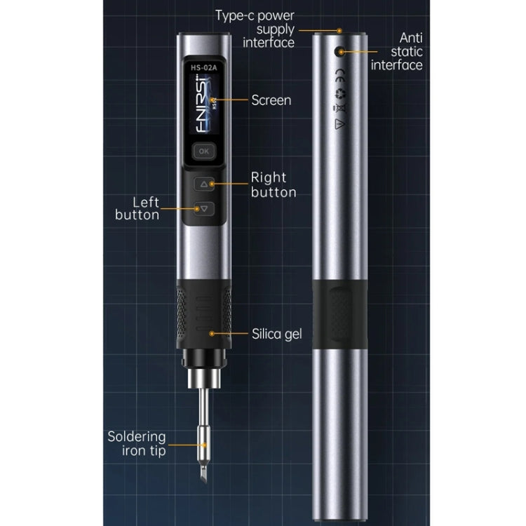 FNIRSI Portable Constant Temperature Soldering Iron Set, Model: HS-02A Upgrade B+C2C Line+100W US Plug+EU Adapter - Soldering Iron Set by FNIRSI | Online Shopping UK | buy2fix