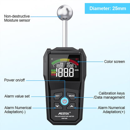 MESTEK WM700B Non -Contact Wood Moisture Detector With LCD Screen Alarm Function - PH & Moisture Meter by MESTEK | Online Shopping UK | buy2fix