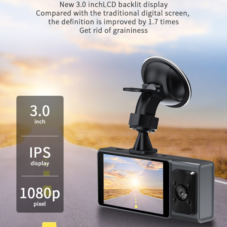 3 Camera Lens 3-inch IPS Screen WiFi Car Dash Cam 1080P Night Vision Dash Camera for Cars 32G - Car DVRs by buy2fix | Online Shopping UK | buy2fix