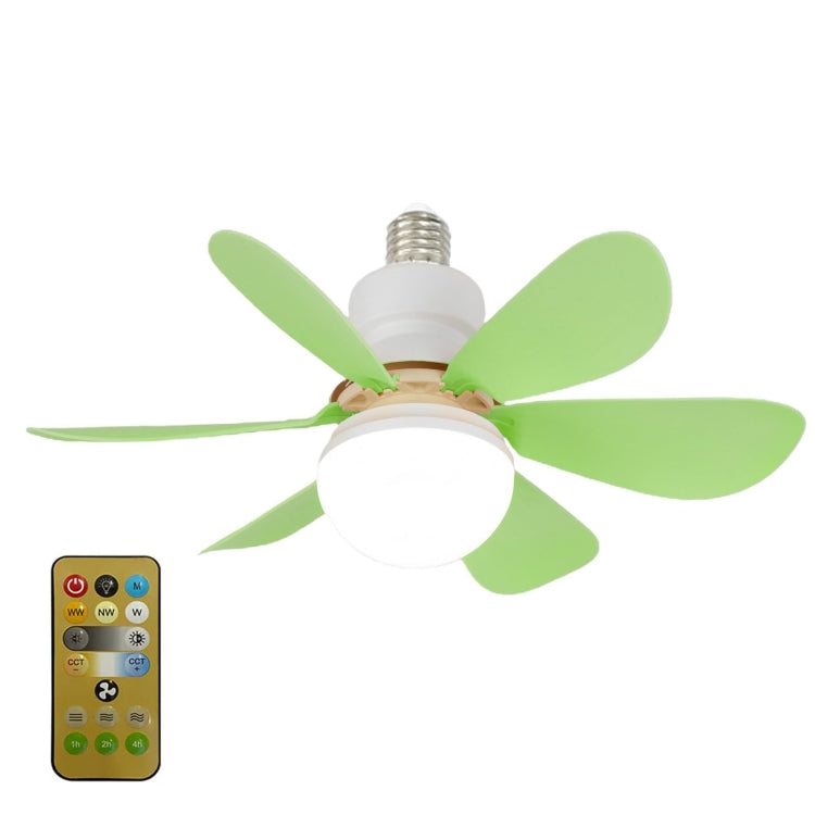 Home Small Fan Light E27 Snail Mouth Suspension Fan Lamp, Size: 420x205mm 30W Matcha Green(Remote Control Without Base) - Electric Fans by buy2fix | Online Shopping UK | buy2fix