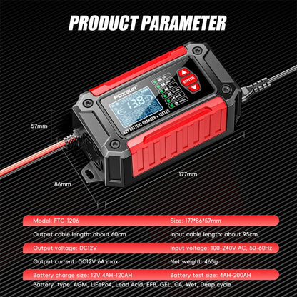 FOXSUR Cars Motorcycles 12V Lithium Cattery Charger With Battery Detection(AU Plug) - Battery Charger by FOXSUR | Online Shopping UK | buy2fix