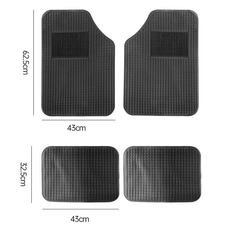 4pcs/Set Car PVC Anti-slip Waterproof Durable Floor Mats(Square) - Floor Mats by buy2fix | Online Shopping UK | buy2fix