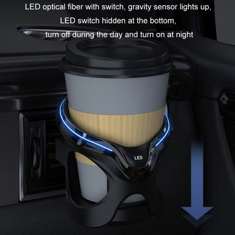 Car Cup Holder Air Conditioner Outlet Multifunctional Storage Rack, Color: Black Silver LED Light - Car Drink Holders by buy2fix | Online Shopping UK | buy2fix