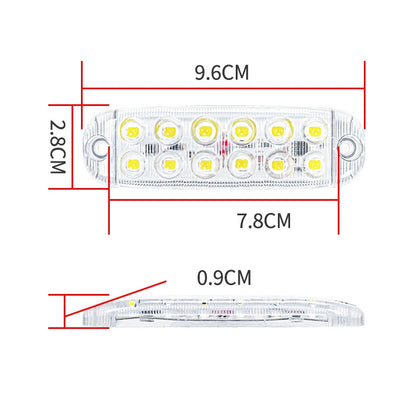 6pcs 12-Bead LED Flashing Warning Lights Motorcycle RV Signal Lights(White Light) - Clearance Lights by buy2fix | Online Shopping UK | buy2fix