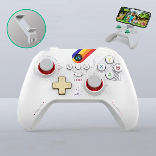 Z03 Wireless Bluetooth Game Controller For Switch / IOS / Android / PC / PS3 / PS4, Spec: Star White+Bracket - Gamepads by buy2fix | Online Shopping UK | buy2fix