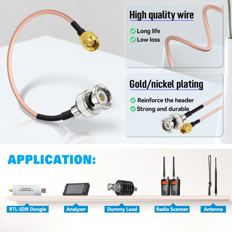 30cm SMA Male To BNC Male RG316 Coaxial RF Adapter Cable - Connectors by buy2fix | Online Shopping UK | buy2fix