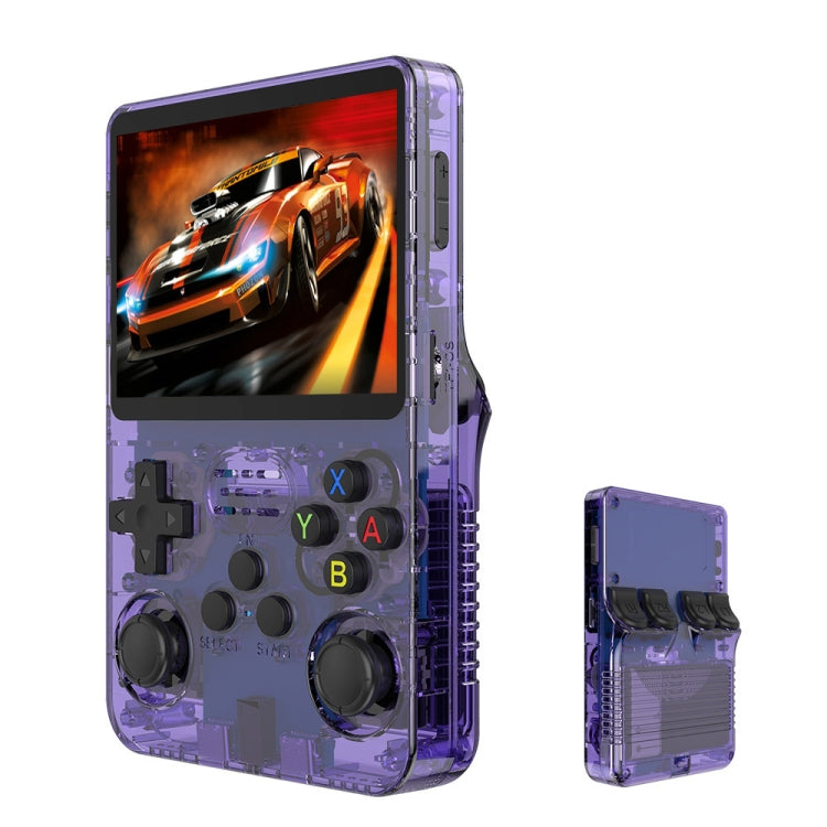 R36S Retro Handheld Game Console Linux System 3.5-Inch IPS Screen Portable Video Player 64G Purple Transparent - Pocket Console by buy2fix | Online Shopping UK | buy2fix