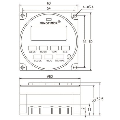 SINOTIMER TM618SH  1 Second Interval Digital LCD Timer Switch Programmable Time Relay 110V - Switch by SINOTIMER | Online Shopping UK | buy2fix