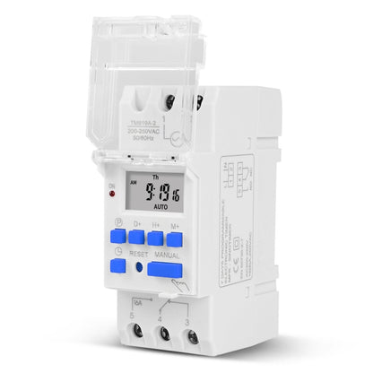 SINOTIMER TM919A-110V 16A Din Rail Mount Digital Timer Switch Microcomputer Weekly Programmable Time Relay Control - Switch by SINOTIMER | Online Shopping UK | buy2fix