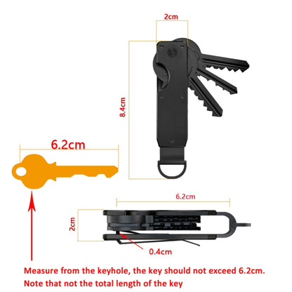 Compact Key Organizer Metal Key Chain Can Hold 2-6 Keys Red Forged Carbon - Key Rings by buy2fix | Online Shopping UK | buy2fix