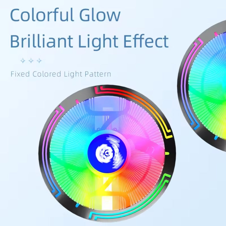 COOLMOON Ice Blade W120 LED Colorful Light 4Pin Cooler Desktop CPU Cooling Fan - Fan Cooling by COOLMOON | Online Shopping UK | buy2fix