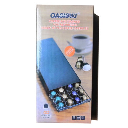 For Small Nespresso OASISWJ Drawer Type 40pcs Coffee Capsule Holder(Black) - Coffee Tools by OASISWJ | Online Shopping UK | buy2fix