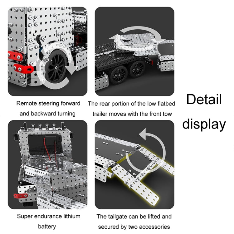 2011pcs / Box ZBToys Building Blocks Mechanical Toys Hand-Assembled Remote Control Trailer Metal Model - RC Cars by ZBToys | Online Shopping UK | buy2fix