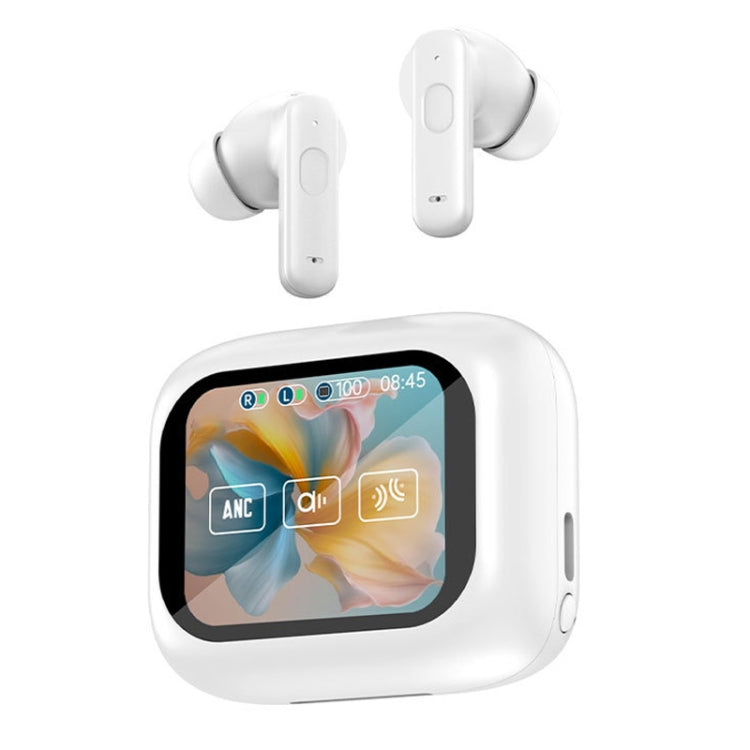 LY30 Full-color Touch Screen ANC+ENC Noise Reduction Wireless Bluetooth Earphones(White) - TWS Earphone by buy2fix | Online Shopping UK | buy2fix