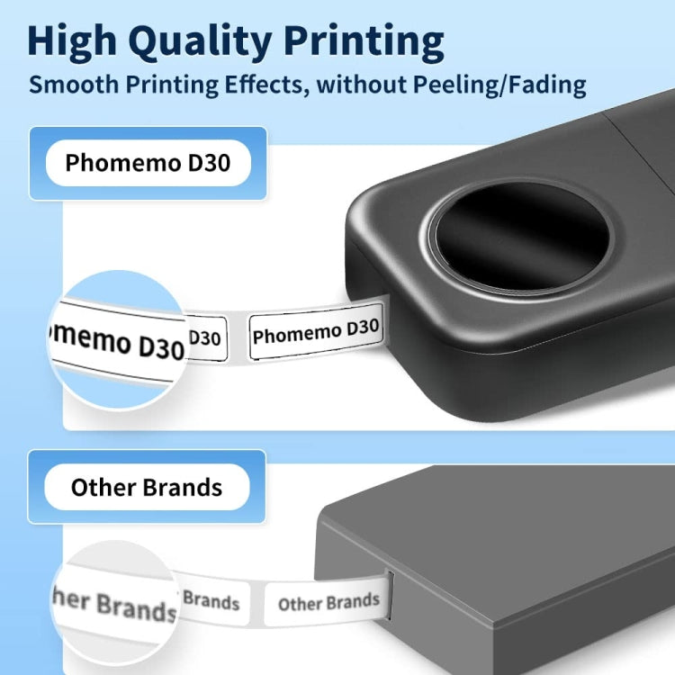 Phomemo D30 Thermal Label Printer Portable Bluetooth Mini Label Maker Machine With 1 Roll Paper Black - Printer by Phomemo | Online Shopping UK | buy2fix