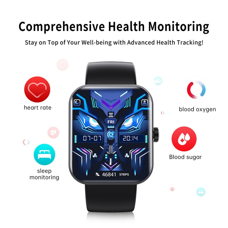 F16 2.0-inch IP67 Waterproof Health Monitoring Bluetooth Call Smart Watch(Black) - Smart Watches by buy2fix | Online Shopping UK | buy2fix