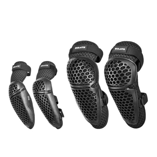 SULAITE Cycling Honeycomb Breathable Heat Dissipation Motorcycle Adjustable Protective Gear, Style: 4pcs /Set Knee Elbow Pads - Protective Gear by SULAITE | Online Shopping UK | buy2fix