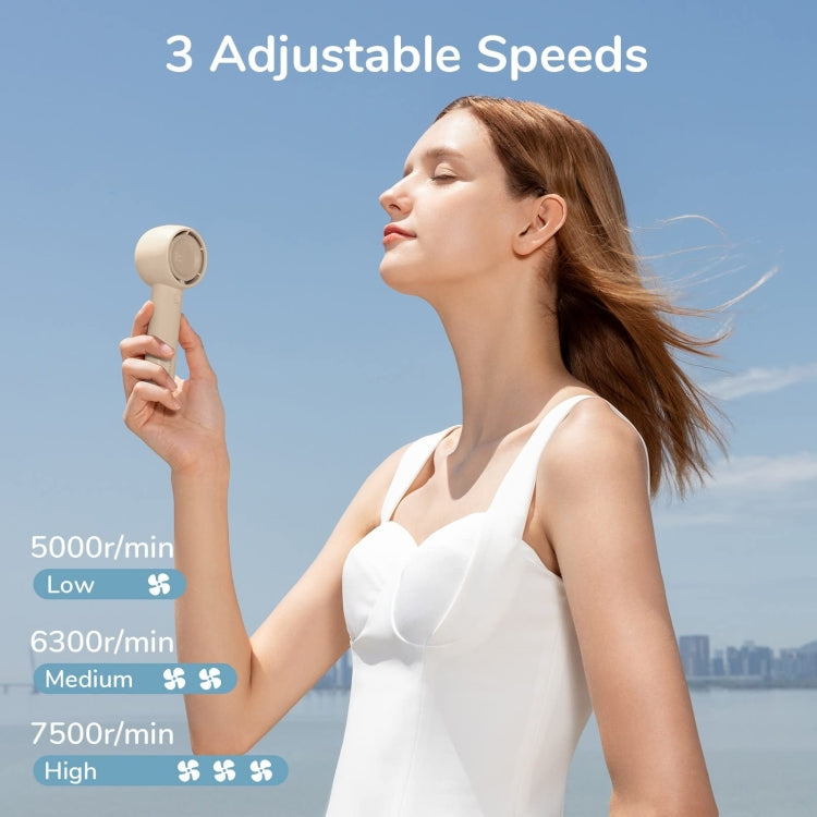 JisuLife FA42 Handheld Portable Small Rechargeable Turbo Fan, Color: White 2000mAh - Electric Fans by JisuLife | Online Shopping UK | buy2fix