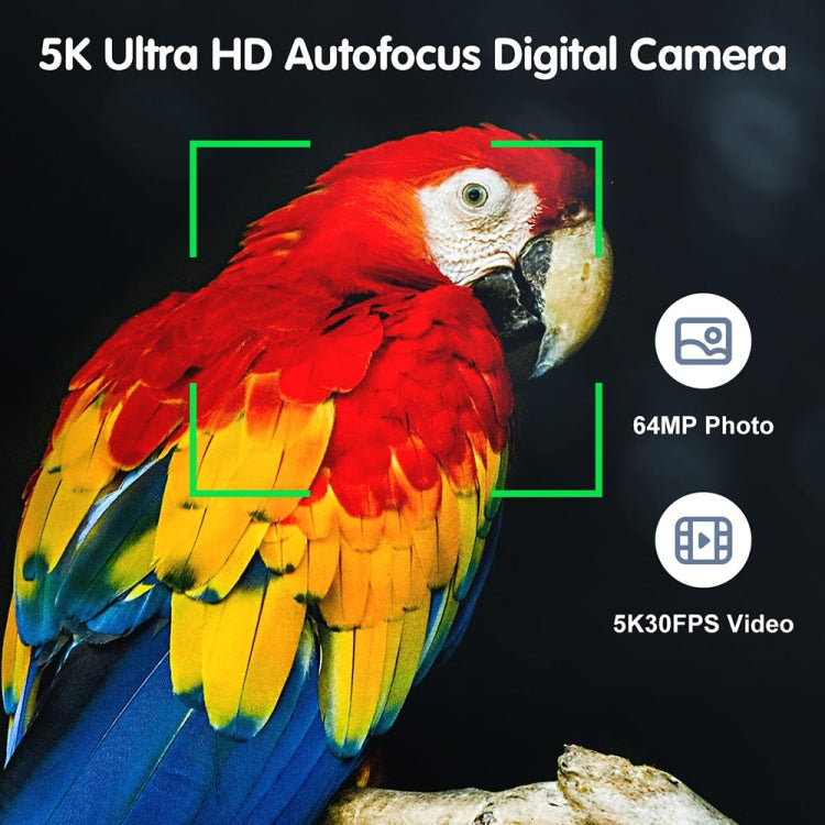 DC206X 5K/30FPS 3.2-Inch 5X Optical Zoom Front And Rear Dual-Camera HD Digital Camera(US Plug) - Children Cameras by buy2fix | Online Shopping UK | buy2fix