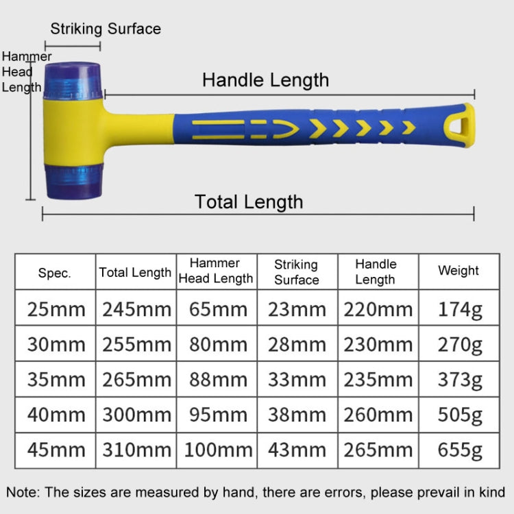 25mm Removable Floor Tile Installation Soft Hammer Door Window Hammer - Hammer by buy2fix | Online Shopping UK | buy2fix