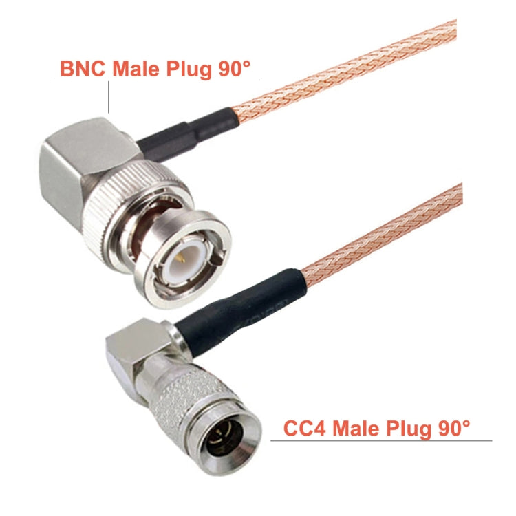 20cm CC4 Male To BNC Male Elbow Connector Cable RG179 Coaxial RF Cable - Connectors by buy2fix | Online Shopping UK | buy2fix