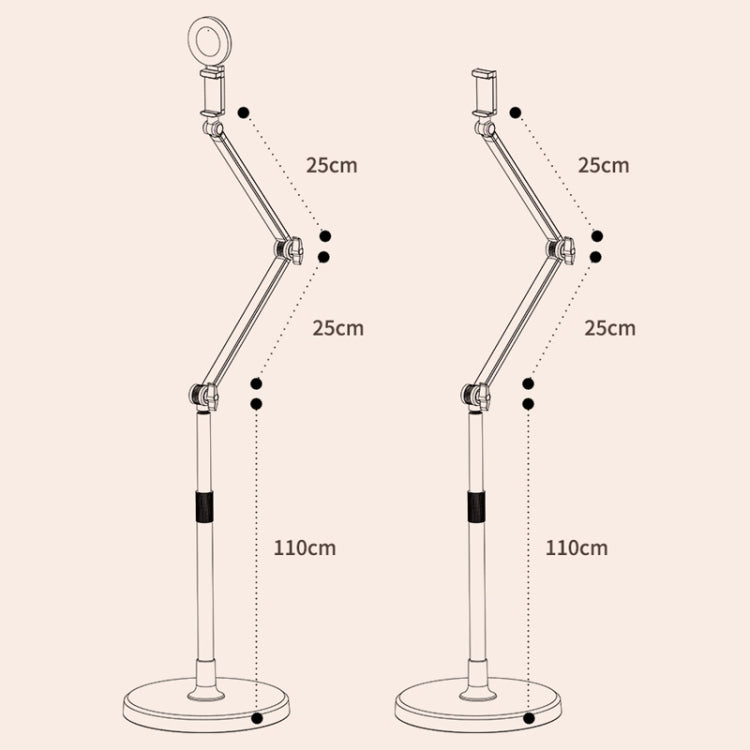 1.7m Mobile Phone Floor Stand Overhead Shooting Holder Retractable Lazy Support, Spec: Only Stand - Stand by buy2fix | Online Shopping UK | buy2fix