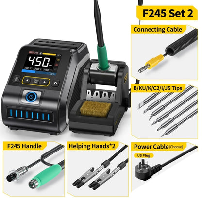 FNIRSI 200W Intelligent Constant Temperature Electric Soldering Iron Station, Set: US Plug F245 Upgrade 6 Heads - Electric Soldering Iron by FNIRSI | Online Shopping UK | buy2fix