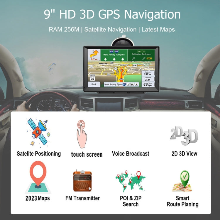 9 Inch 8G/256M Car GPS Navigator With Large Screen Capacitive Bluetooth Map, Area: Russia + Ukraine + Belarus Map - Car MP3 & MP4 & MP5 by buy2fix | Online Shopping UK | buy2fix