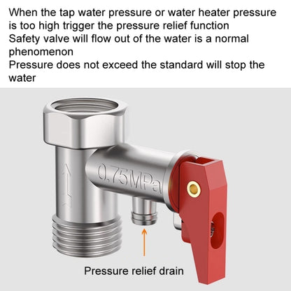 0.75MPa Pressure Relief Valve For Electric Water Heater Pressure Reducing Exhaust Valve Household Check Valve - Water Heaters & Accessories by buy2fix | Online Shopping UK | buy2fix