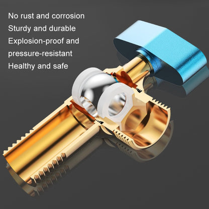 Copper High Flow 4-point Ball Valve Hot Cold Water Gas Water Heater Full Open Triangle Valve, Color: Electroplated Blue Label Cold Water - Water Heaters & Accessories by buy2fix | Online Shopping UK | buy2fix