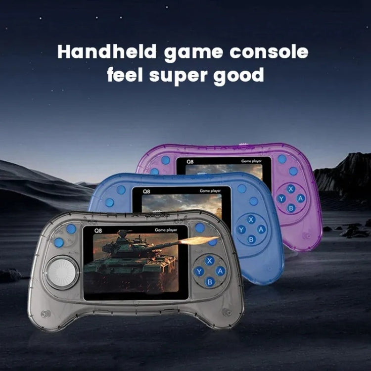 Q8 Handheld Game Console 3.0 Inch Screen Support TV Connection Built In 800 Games Doubles Transparent Gray - Pocket Console by buy2fix | Online Shopping UK | buy2fix