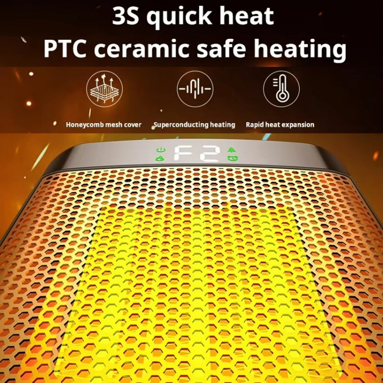 E03 Desktop PTC Heater Dynamic Flame Light Warmer EU Plug - Electric Heaters by buy2fix | Online Shopping UK | buy2fix