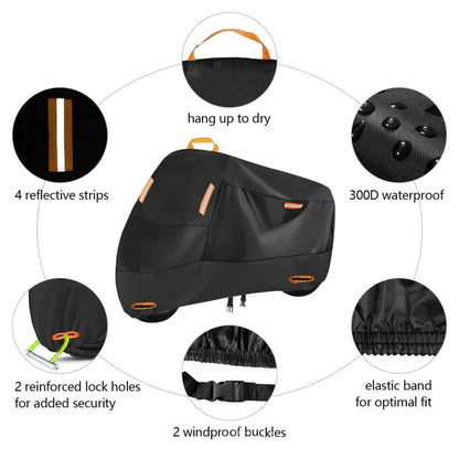 Motorcycle Rain Sun Protection Cover Oxford Cloth Dustproof With Anti-theft Buckle, Size: XXL - Raincoat by buy2fix | Online Shopping UK | buy2fix