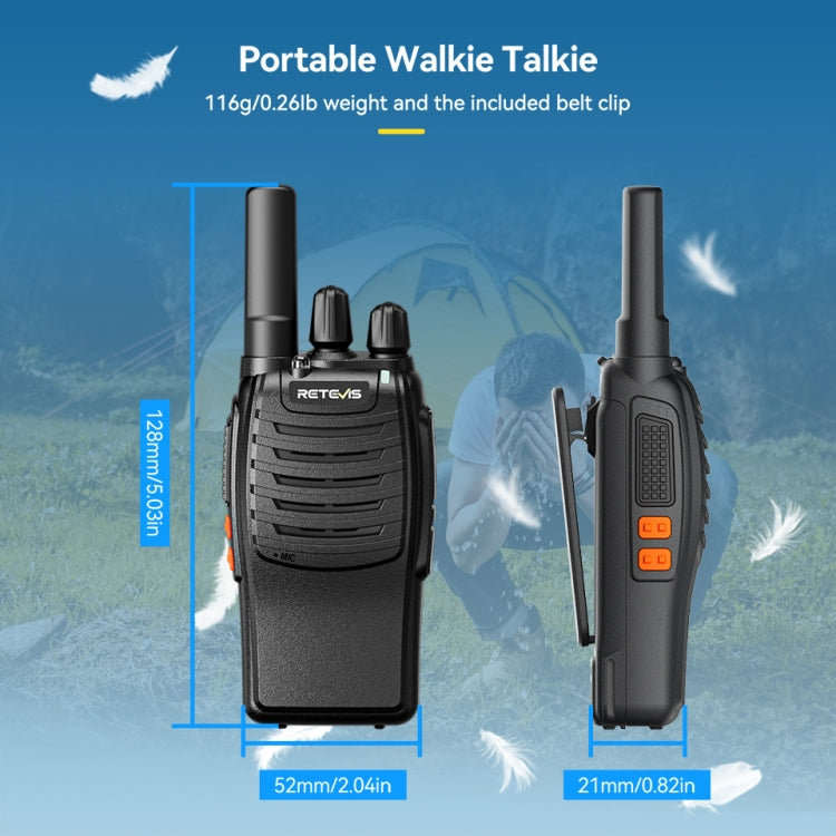 RETEVIS H777 1pair 16 Channels Compact Portable Handheld Walkie Talkie With Charging Base, Style: FRS - Handheld Walkie Talkie by RETEVIS | Online Shopping UK | buy2fix