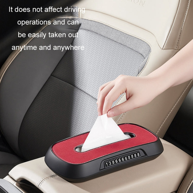 Car Sun Visor Hanging Sunroof Seat Back Tissue Box, Color: Suede Red - Stowing Tidying by buy2fix | Online Shopping UK | buy2fix